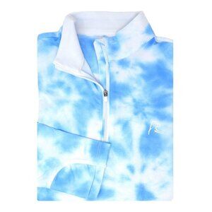Rhoback Women Blue Tie-Dye Pullover M 1/4 Zip Long Sleeve Shirt Athleisure Golf